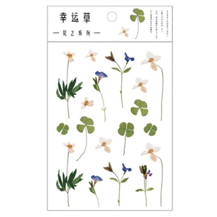 Sticker Retro Bunga Flower Flowery Bujo Bullet Journalling Scrapbook Stiker Daisy Vintage-Clover