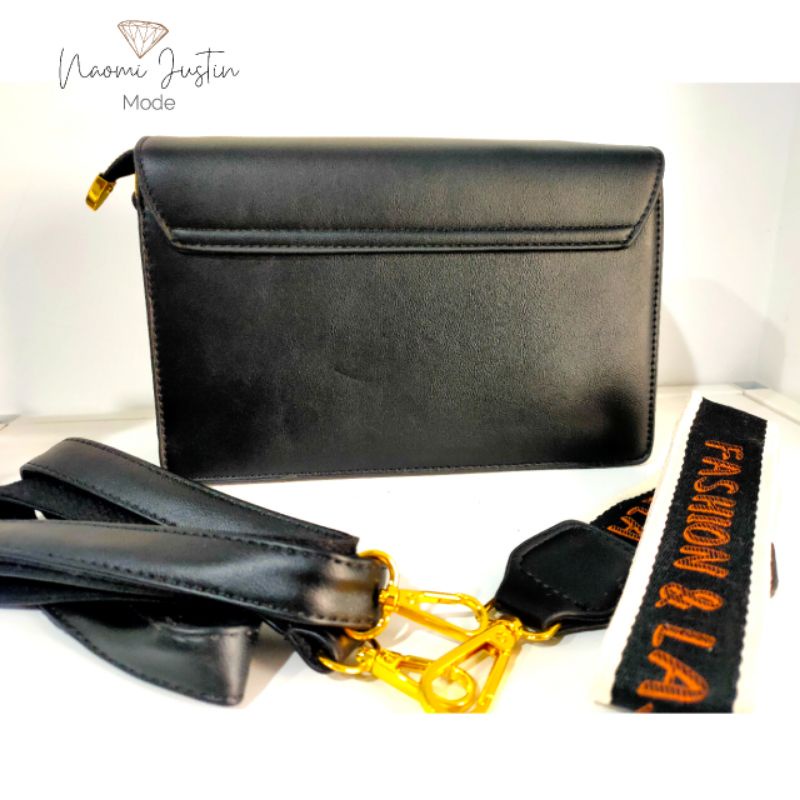 Tas Selempang Wanita Impor Fashion Premium Hitam 2Strap