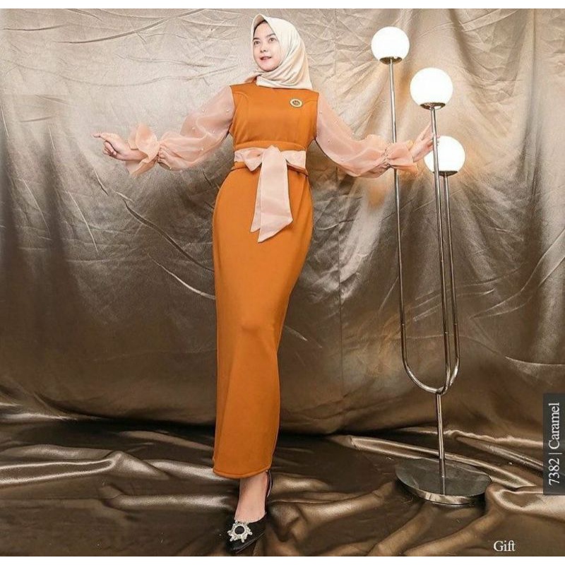 Gift Dress MK/misskami original kekinian/Dress perempuan/fashion terbaru/MK eid series 2022