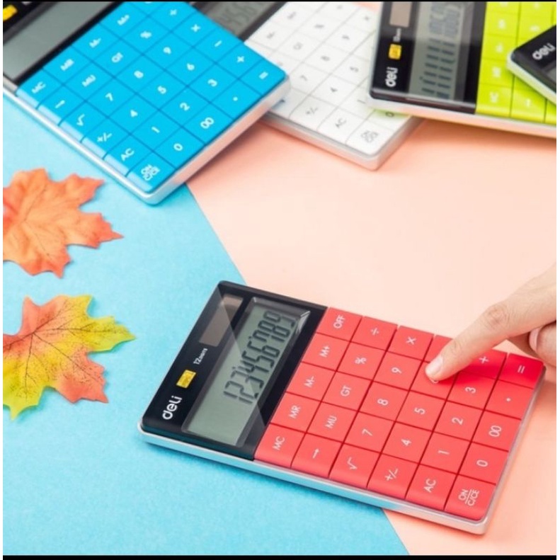 DELI E1589 White Calculator/kalkulator Modern ORIGINAL Garansi 12Digit
