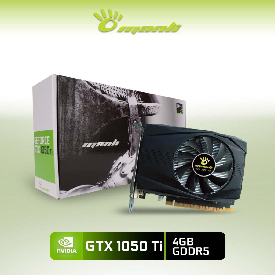 VGA NVIDIA MANLI GTX 1050 TI 4GB DDR5 128 BIT REAL CAPACITY