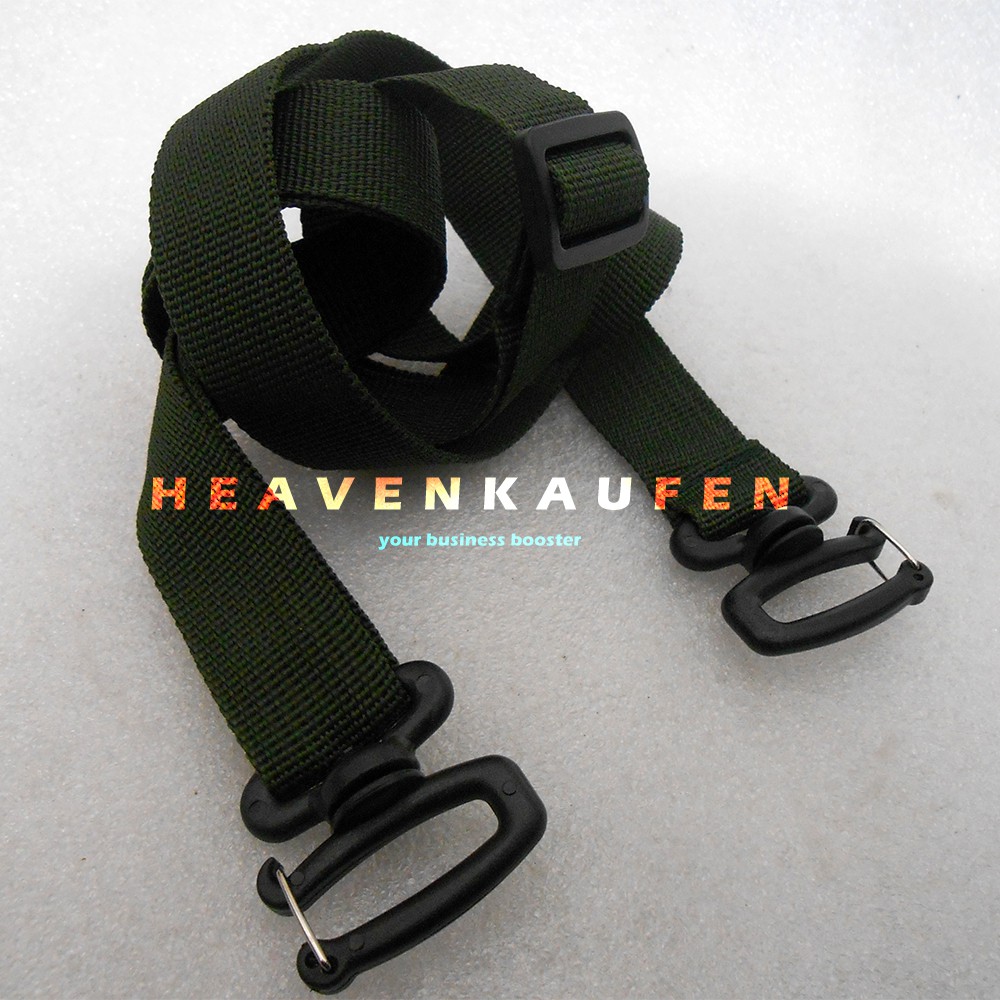 Tali Selempang Tas / Strap Tas Pria Lebar 2,5 cm Warna Hijau Army Tentara TNI Kait Model Huruf S