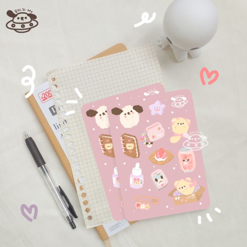 

pupi♡ stiker decor journal cute PINK with Pipu