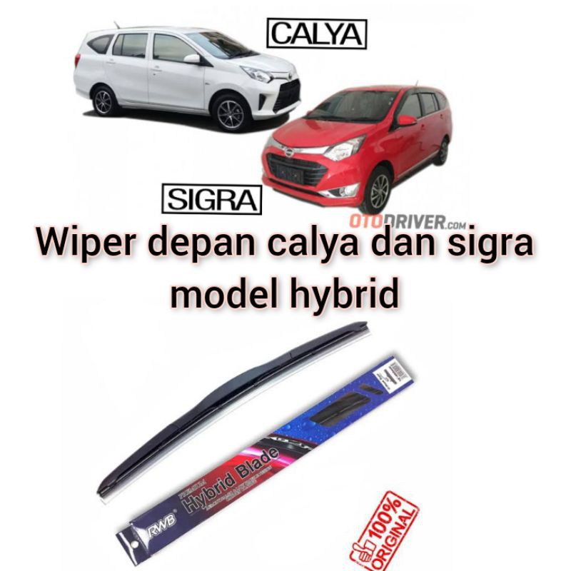 wiper depan calya dan sigra model hybrid 22&quot; &amp;17&quot;