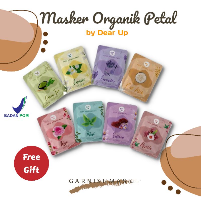 (BPOM✅) TERLARIS MASKER ORGANIK PETAL DEAR UP, WASH OFF MASK PETAL DEAR UP, MASKER BUBUK ORGANIK, OR