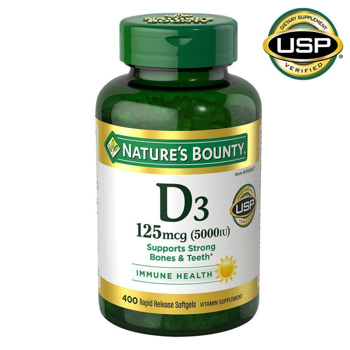 Vitamin D3 125mcg 5000 IU  400 softgels - Nature's Bounty USA