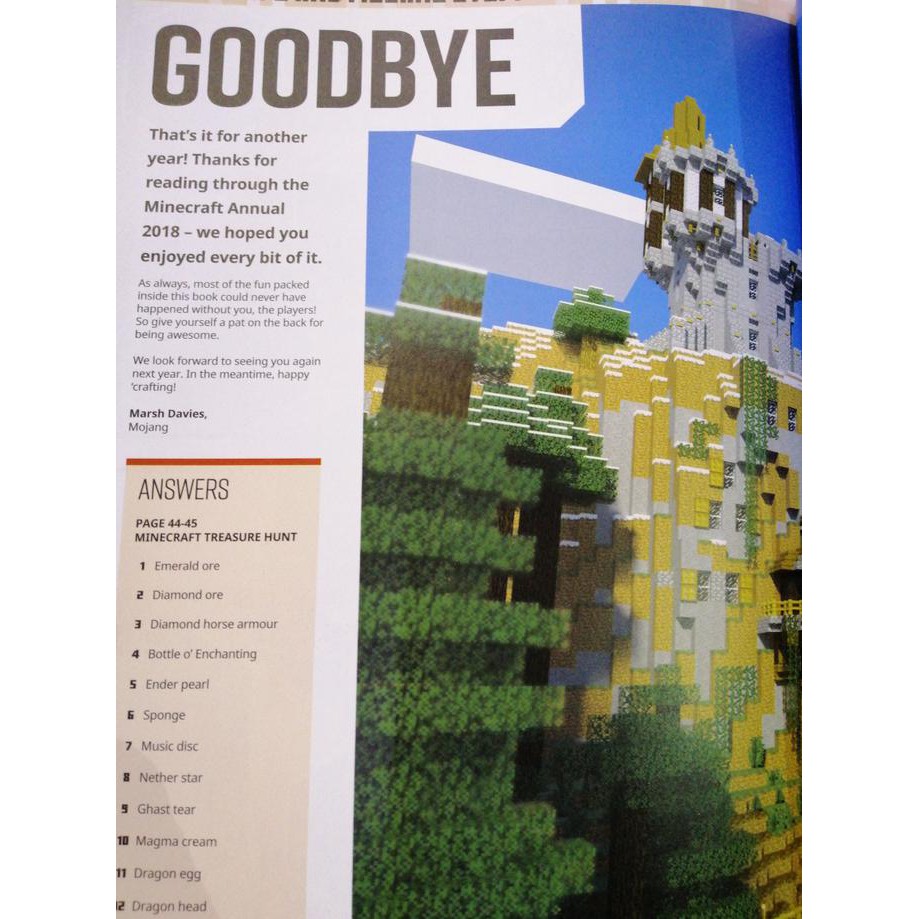 Mojang Minecraft Annual 2018 Import Book BI820