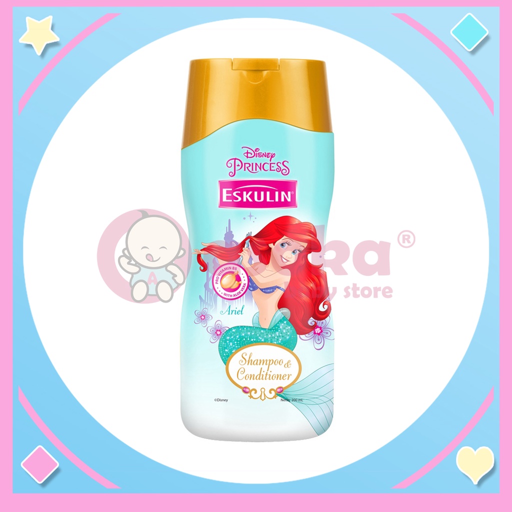 Eskulin Kids Shampoo &amp; Conditioner Cinderella / Ariel / Frozen II 200ml ASOKA