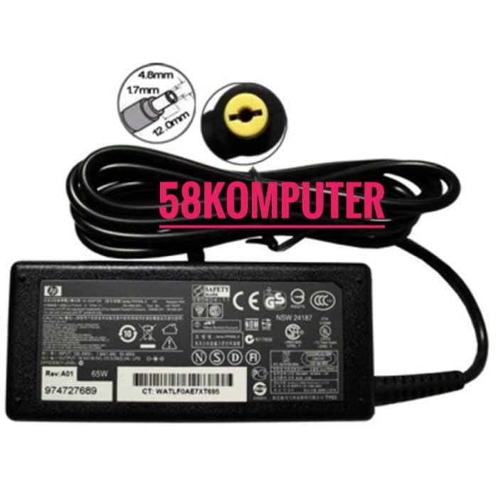 Adapter Charger laptop hp compaq 500 510 520 530 540 550 620 625 CQ515 V3000 DM1 DM3 CQ520 18.5V 3.5A 4.8x1.7mm