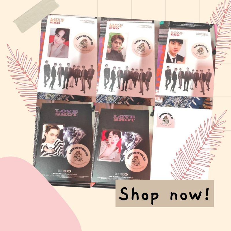 ALBUM EXO LOVESHOT LOVE SHOT FULLSET UNSEALED PC CHANYEOL KAI SEHUN D.O KYUNGSOO