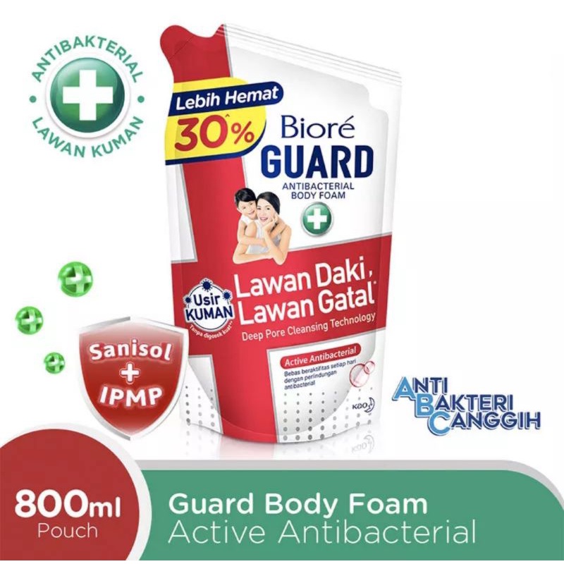 Jual Biore Guard Body Foam Active Antibacterial 800ml | Shopee Indonesia