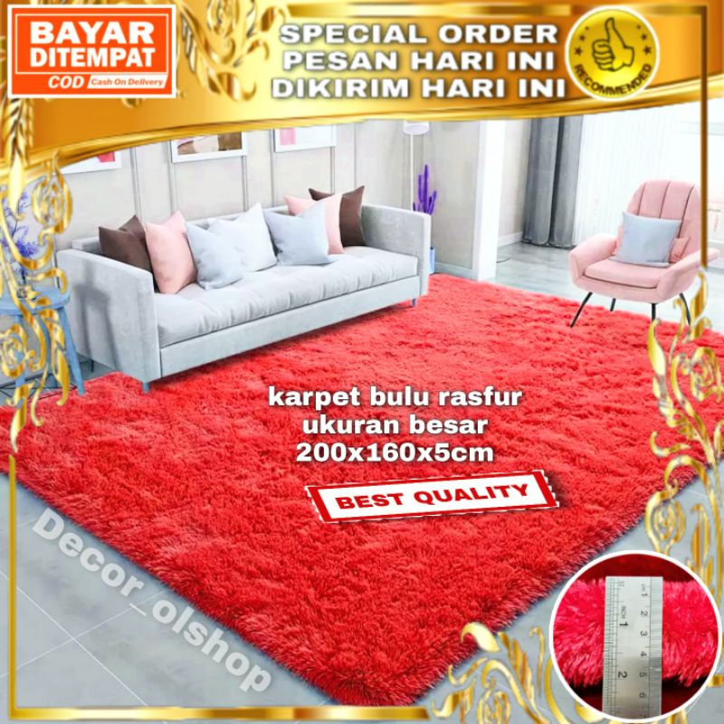 Karpet bulu ukuran besar 200x160x5cm