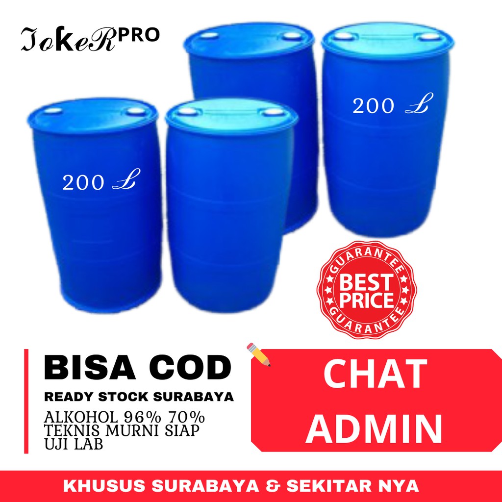 ALKOHOL 96% 200 LITER MURNI 1 DRUM