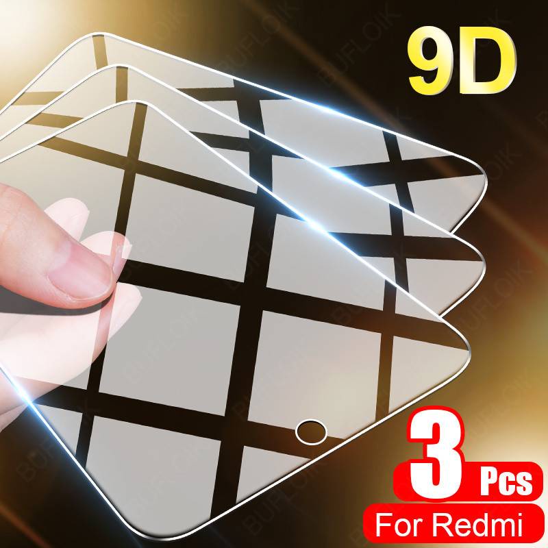 3Pcs Tempered Glass For Xiaomi Redmi Note 8 9 7 6 9S Pro Max Screen Protector For Redmi 8T 8 9 9A 9C k20 30 pro Glass