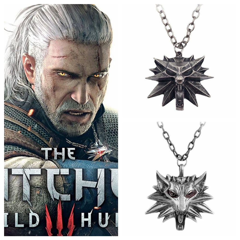 Lily Serigala Kepala Kalung Hadiah Fashion Rantai Kaitan Logam Liontin Gothic Hip Hop Cosplay