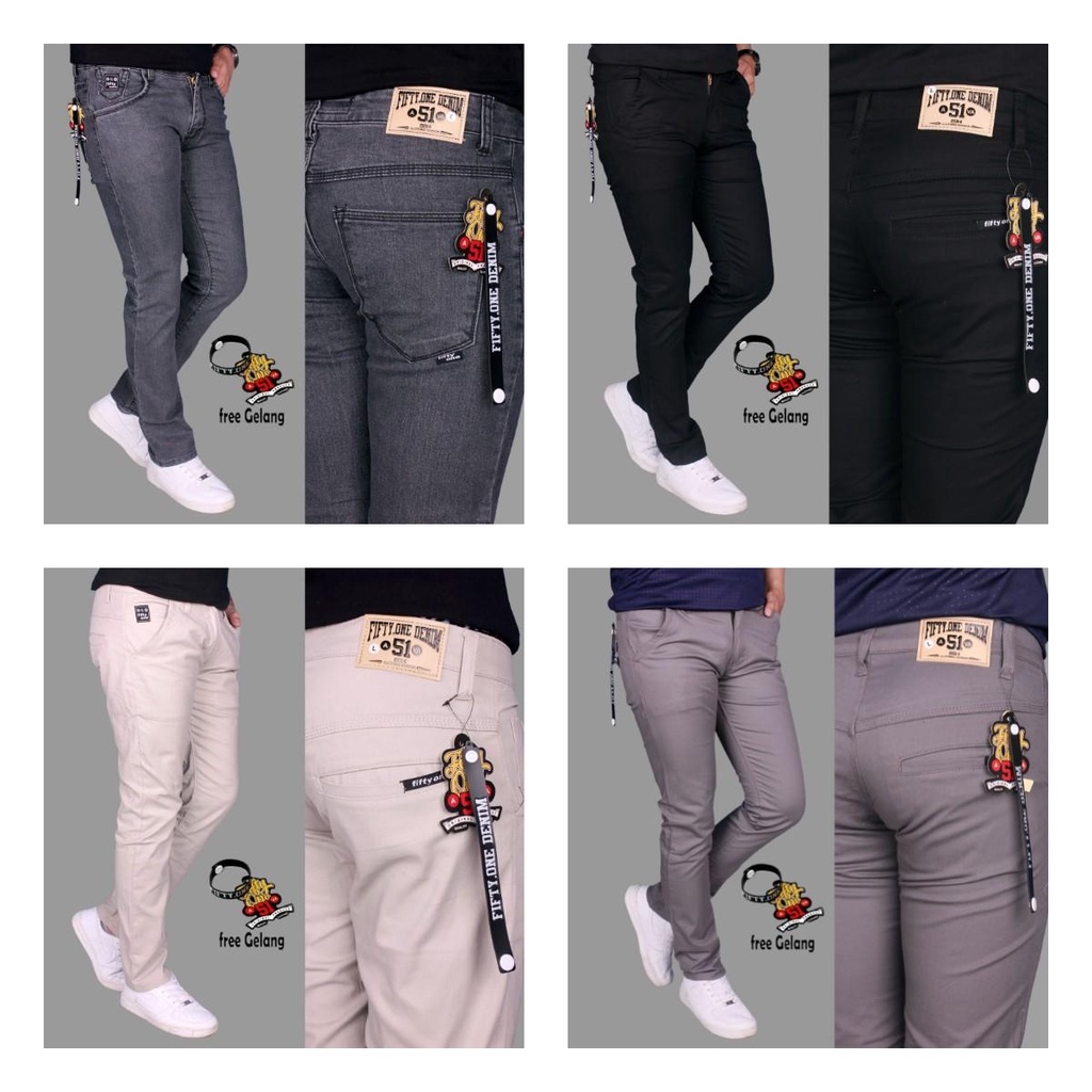 Celana FIFTY ONE DENIM - Celana jeans Pria slimfit Streetch Original Cowo style cocok anak kantoran