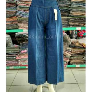  celana kulot panjang bahan jeans Shopee Indonesia