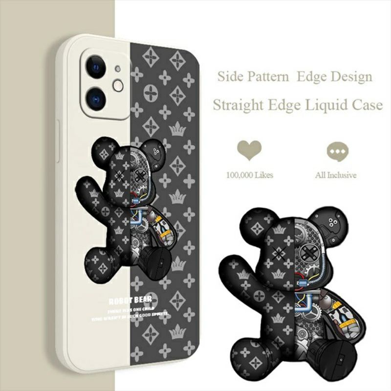 CASE SILIKON SQUARE TPU ROBOT BEAR FOR SAMSUNG A02S / A03S / A12