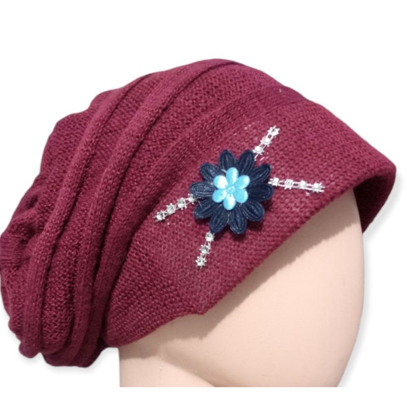 ciput nenek  premium super tebal ciput bunga ciput ibu kupluk ibu kerpus nenek bahan woll premium