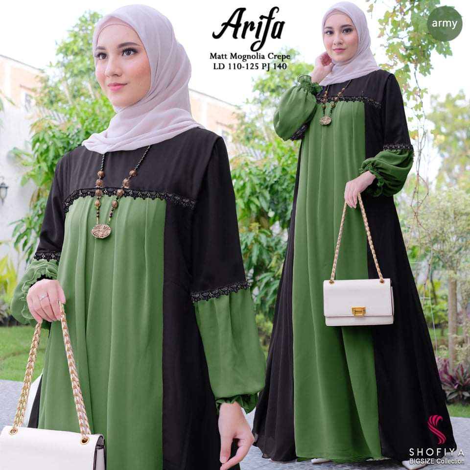 arifa maxy pakaian baju gamis dress dres busana gaun longdress maxi syari ld 120 jumbo big over size