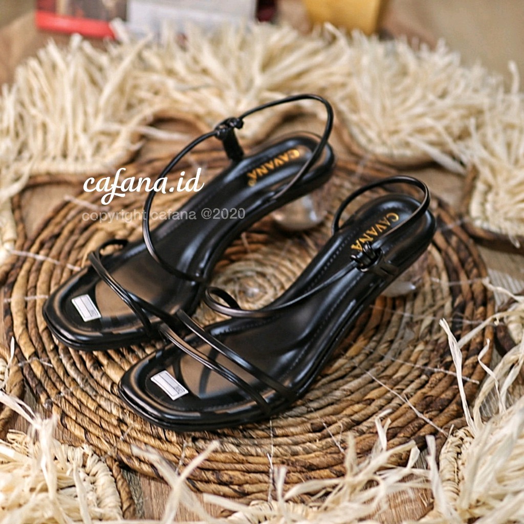 Sandal Heels Kaca Wanita Premium Saskia SDH218