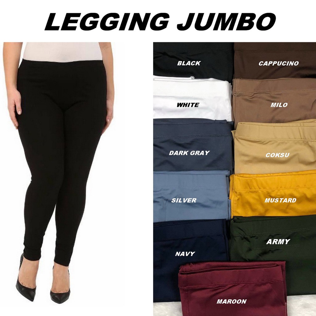 Basic Legging Spandek Panjang Standar dan Jumbo