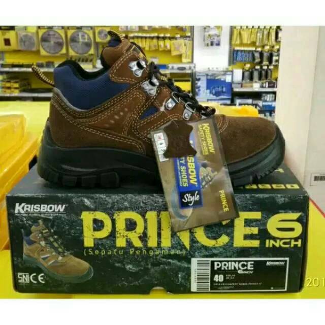 Krisbow Safety Shoes Prince 6 Inch Cokelat - Sepatu Safety Pengaman
