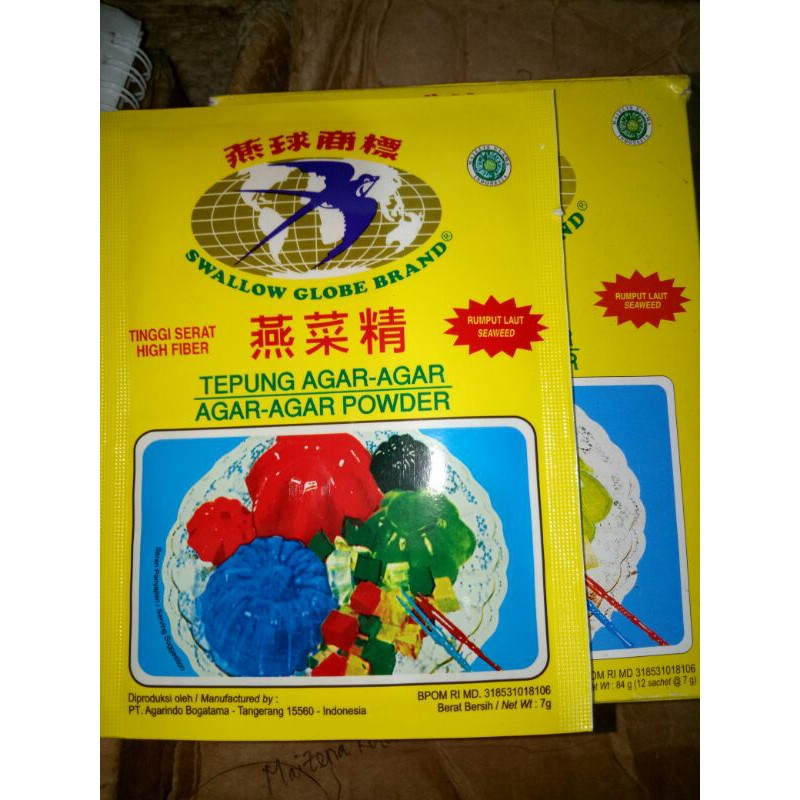 

Tepung Agar-agar / Agar-agar Powder warna Putih/Plain 7gr