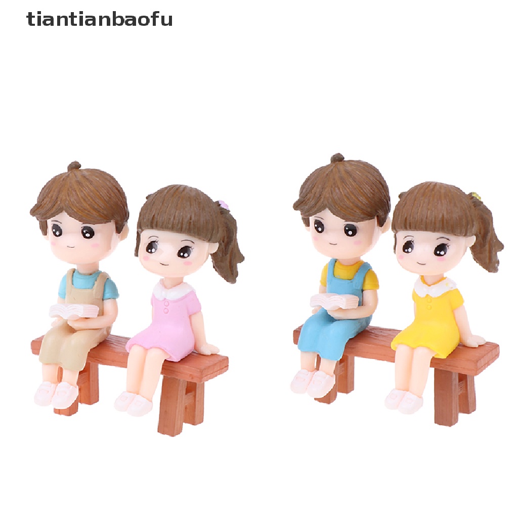 (Tianbaofu) 1 Set Miniatur Pasangan Kekasih DIY Untuk Dekorasi Rumah Boneka