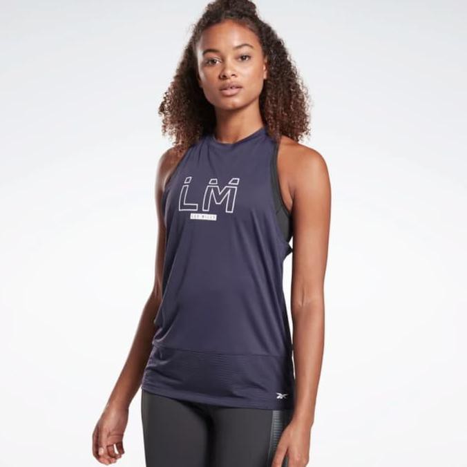 [[BISA COD]] Lesmills LM Mesh Tanktop Woman Cewek Wanita Sport Tank Top Les Mills - Ungu, L PROMO