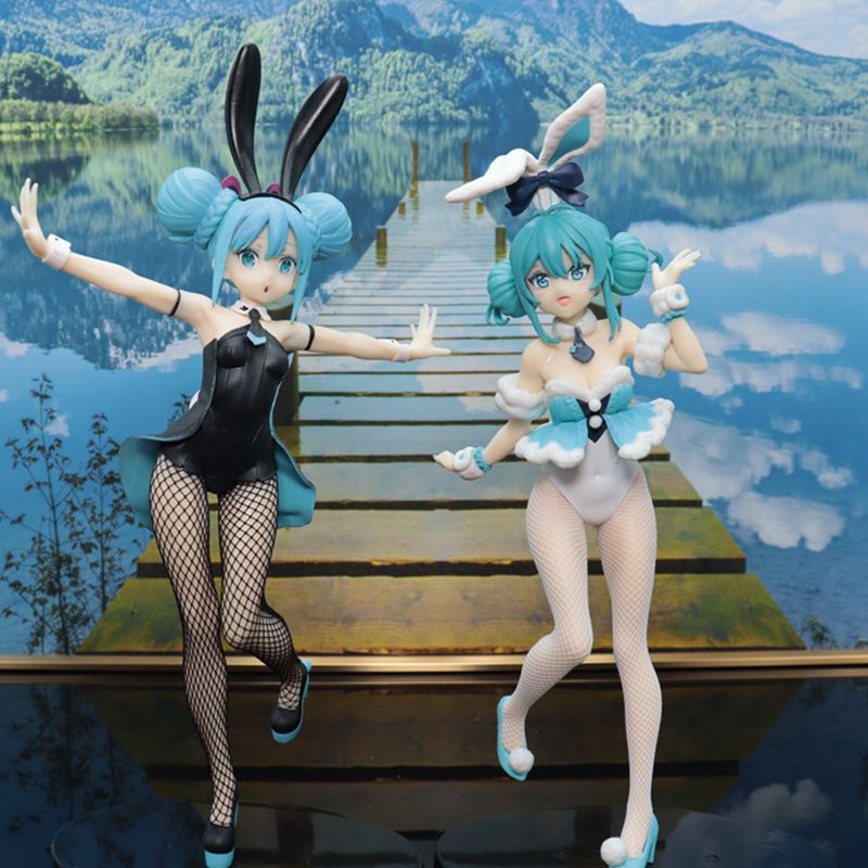 Telinga Anime Hatsune Miku Kelinci Sexy Prelude Future Black Figure Girl And White