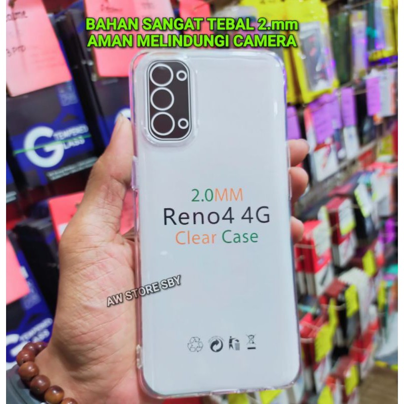 Premium case oppo reno 4 bening tebal softcase reno 4