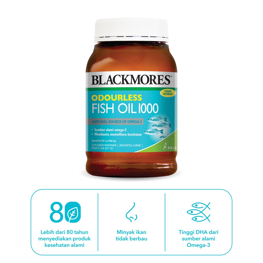 Paket vitamin harian Blackmores odourless fish oil 180 kapsul dan blackmores multivitamin 60 tablet