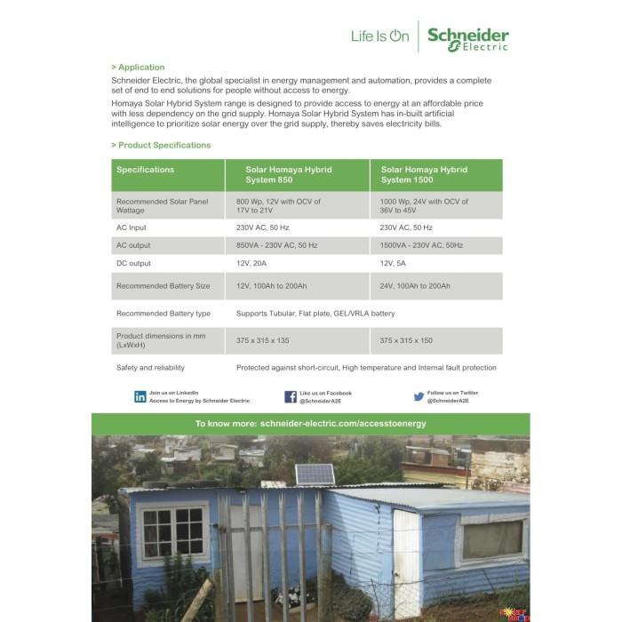 850VA HYBRID INVERTER SCHNEIDER HOMAYA