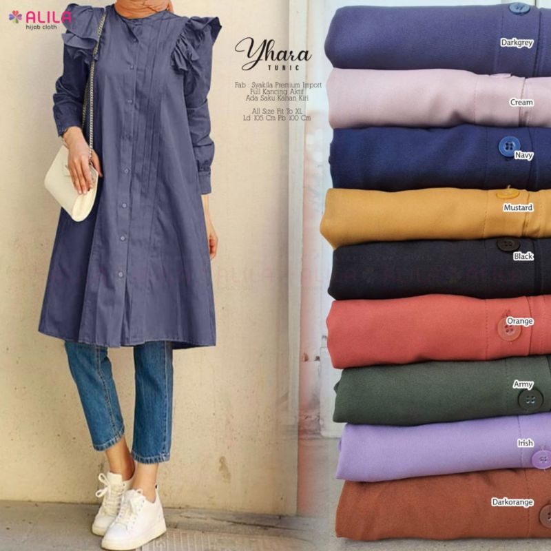 Yhara Tunik / Busui / Full Kancing / Bahan Syakila / by Alila