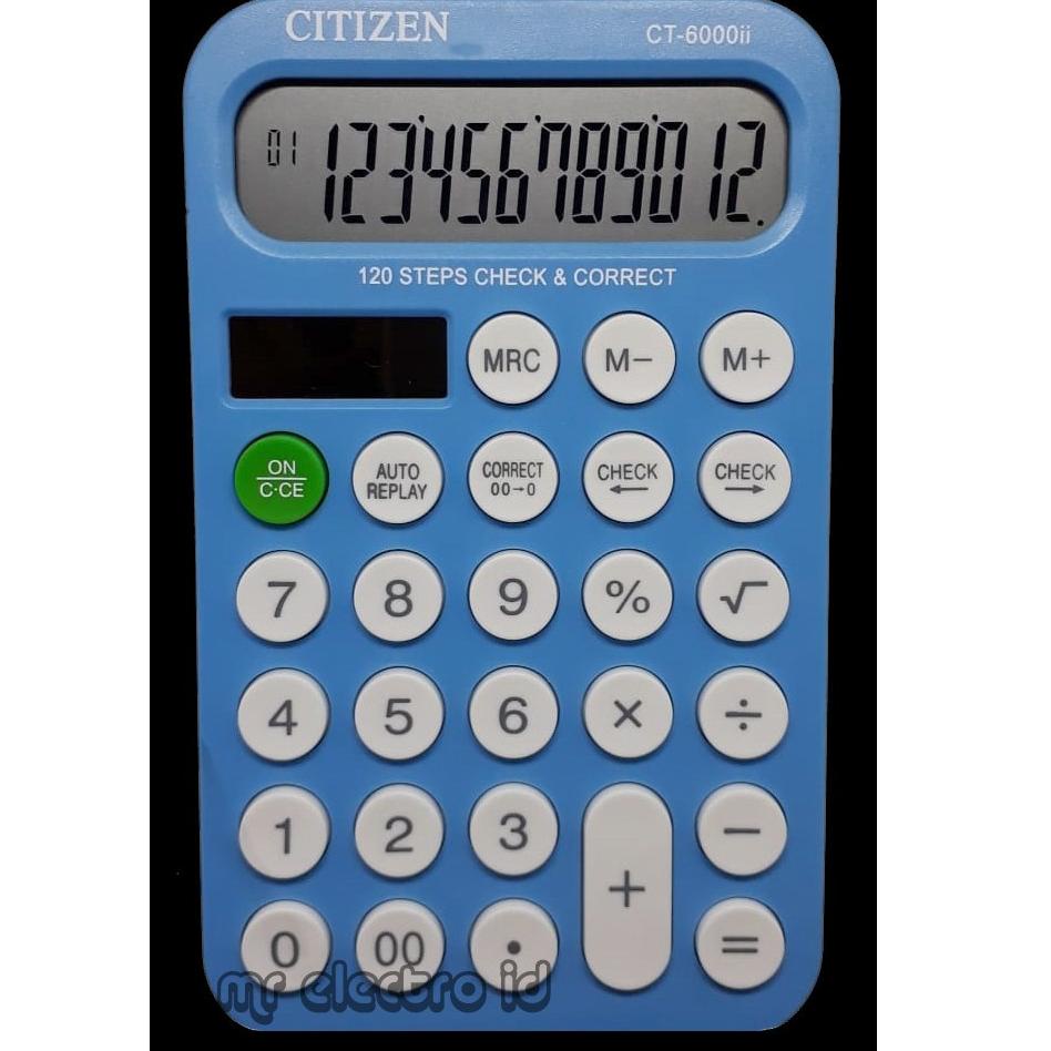 

[KODE GFYLI] KALKULATOR CITIZEN CT 6000 II - 12 DIGIT - CHECK AND CORRECT - LAYAR BESAR - KALKULATOR MEJA DAGANG