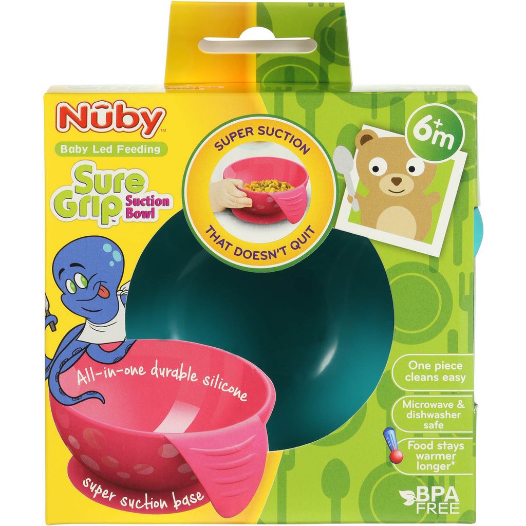 NUBY SureGrip Suction Bowl Silicone Mangkok BLW