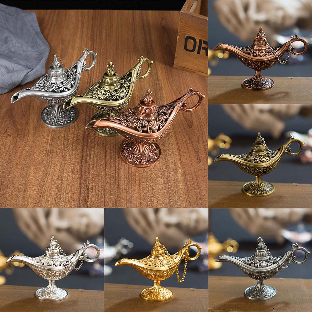 [Elegan] Lampu Ajaib Aladin 1PC Doa Dekorasi Rumah Berongga Keluar Desktop Decor Fairy Tale Wishing Incense Holder