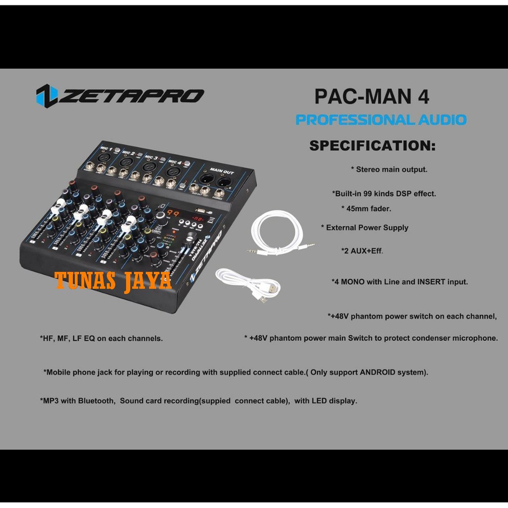 MIXER AUDIO ZETAPRO PACMAN4 / PAC MAN 4 / PAC MAN4 ORIGINAL