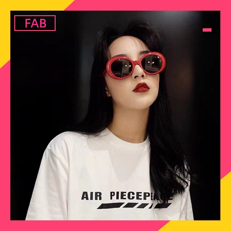 Kacamata Hitam Bulat Wanita/Pria Kacamata Hitam Korean Gaya Murch Cewek Sunglasses