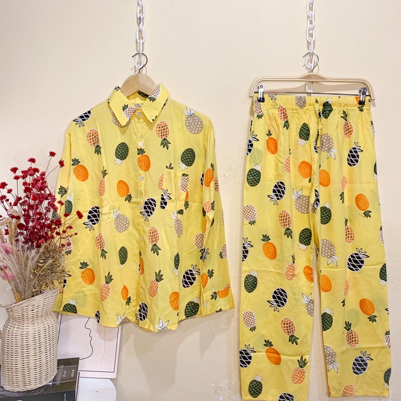 ONE SET RAYON FULL KANCING (PILIH MOTIF) / PIYAMA RAYON WANITA MURAH / PAJAMAS BUSUI / DAILY SET-KC 8