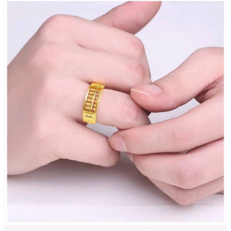 Cincin Sempoa Adjustable lapis emas 24 k