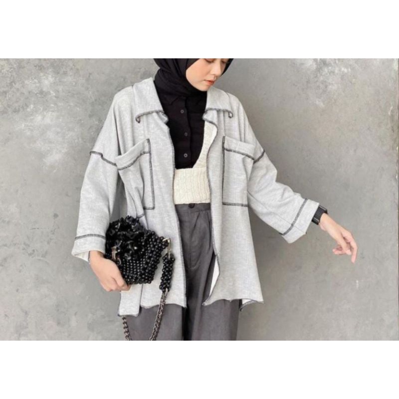 OUTWEAR MIKU CARDIGAN GREY FASION