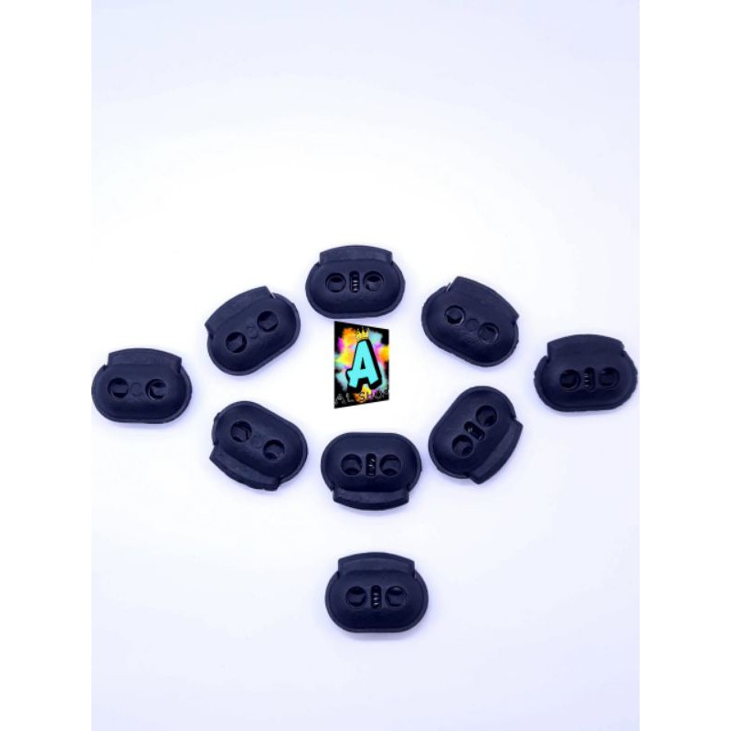 

stopper compo tali 2 lubang penahan tali 2 lubang stopper plastik tali masker