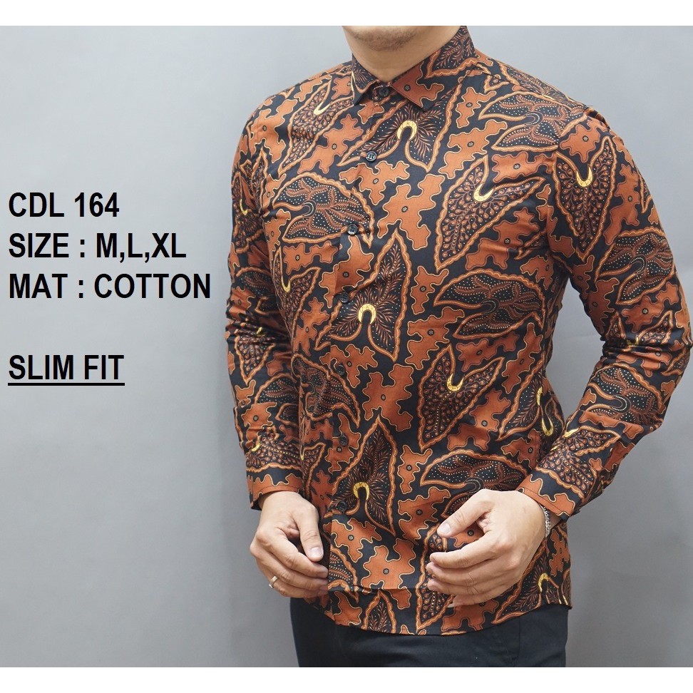 BAJU PRIA/COWOK KEMEJA BATIK PREMIUM SLIMFIT LENGAN/TANGAN PANJANG/PENDEK