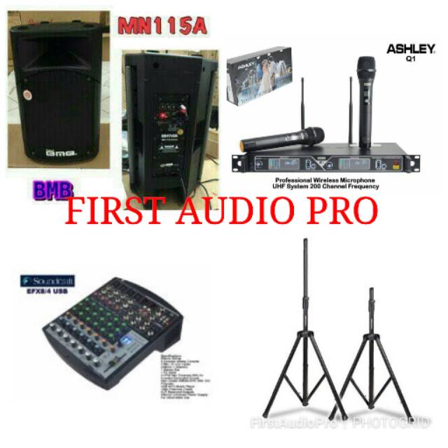 Murah Paket Sound System BMB + Mixer Soundcraft ( 8 Channel )