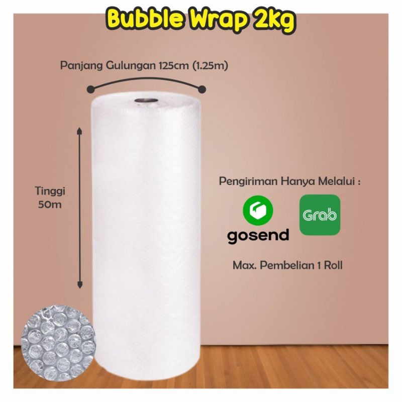 Bubble Wrap Roll Lebar 125cm Panjang 50 Meter Berat 2kg ORD A1