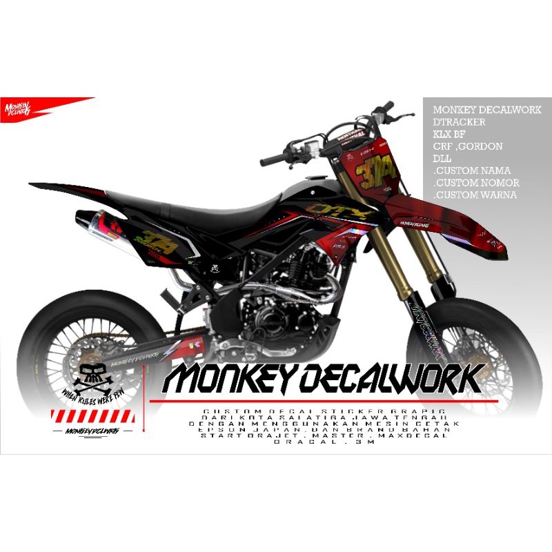 DEKAL STIKER DECAL KLX D-TRACKER SIMPLE CUSTOM