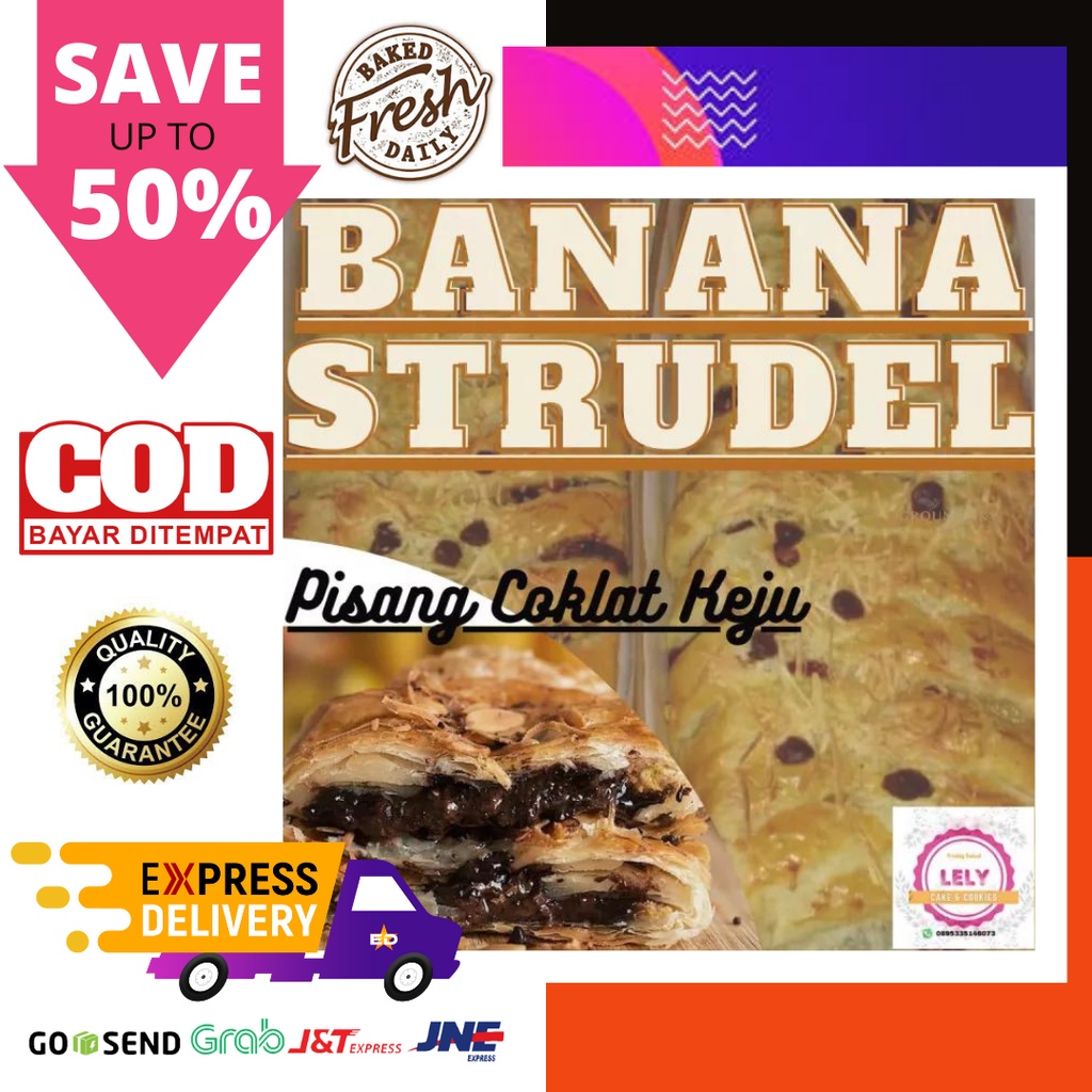 

PROMO!!! BANANA PISANG STRUDEL PISANG KEJU COKLAT BESAR PASTRY HOMEMADE MURAH ENAK