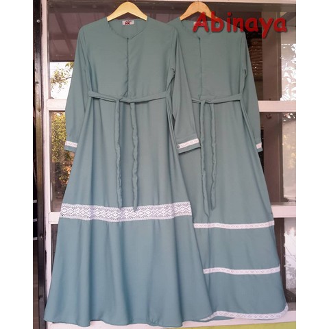 GAMIS SYARI JUMBO Dress Muslim BUSUI Abinaya Wolfis Monalisa renda 1 & 2
